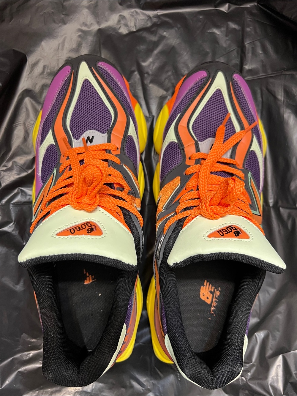 Stylish- New Balance 9060 Sneakers - Purple, Orange, Yellow - Picture 3 of 9
